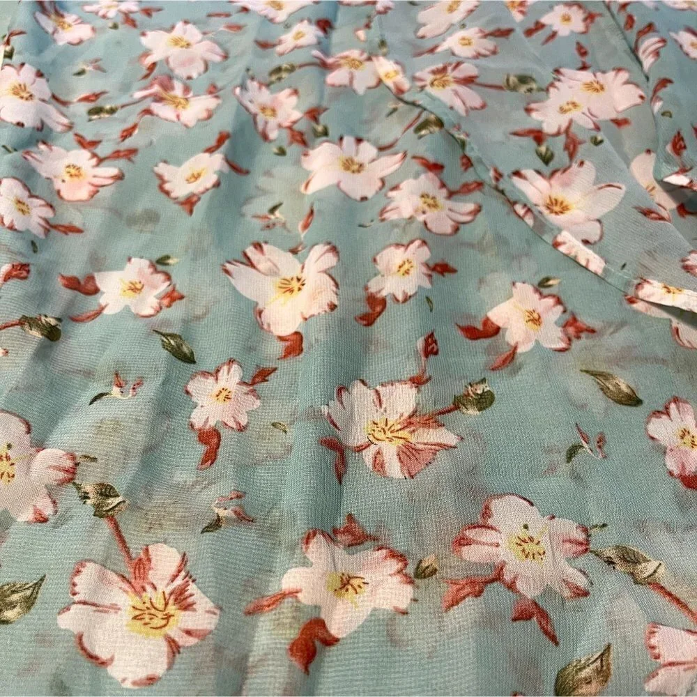 NWT Olrain Mint Floral Oversize Kimono Coverup